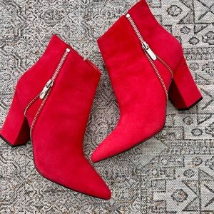 Nine West deep pink booties, 8.5